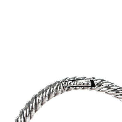 David Yurman Sterling Silver Diamond 7mm Petite Pave Single Loop Labyrinth Bracelet 5 of 6