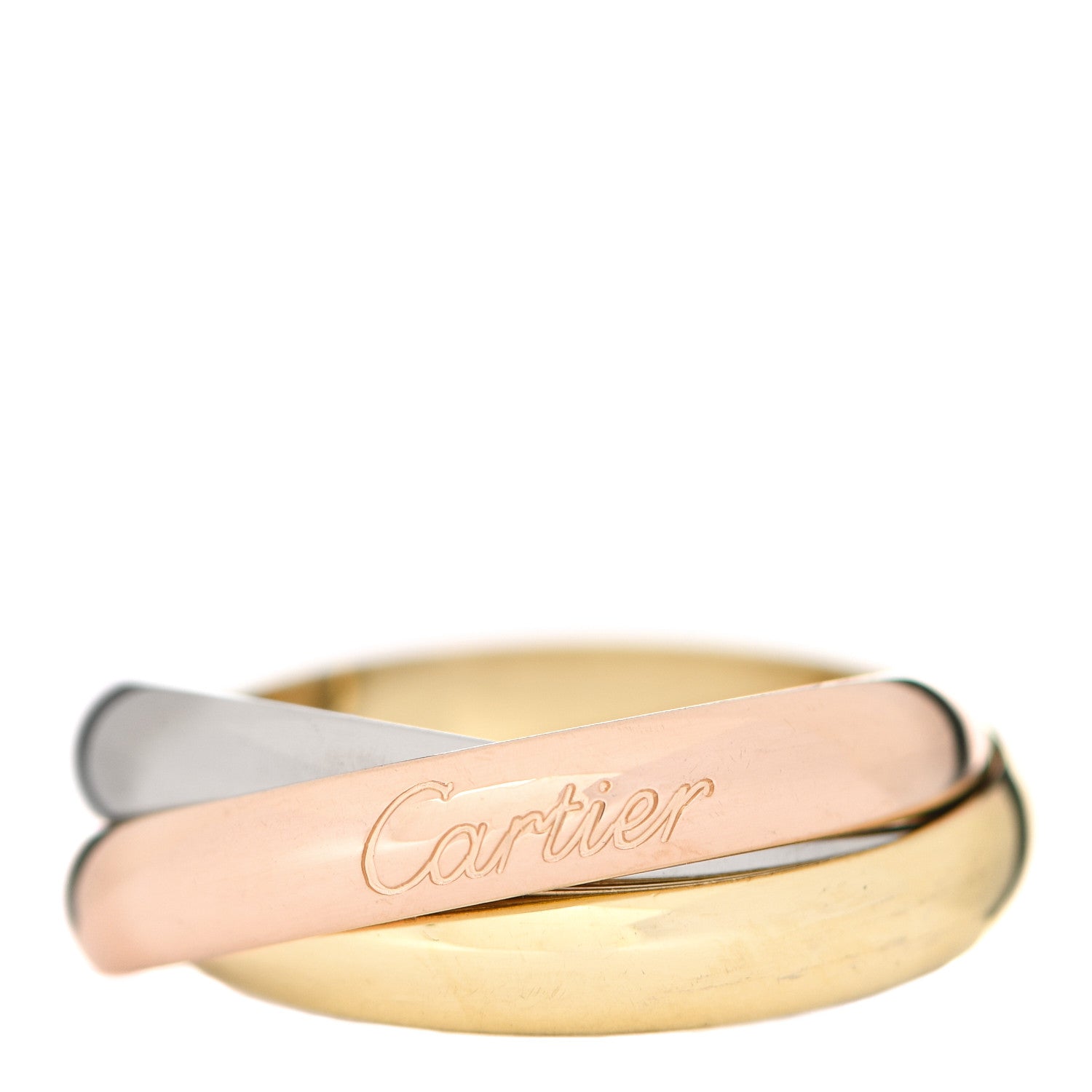 Cartier 18K Pink Yellow White Gold Classic Trinity Ring 56 7.5 1 of 5