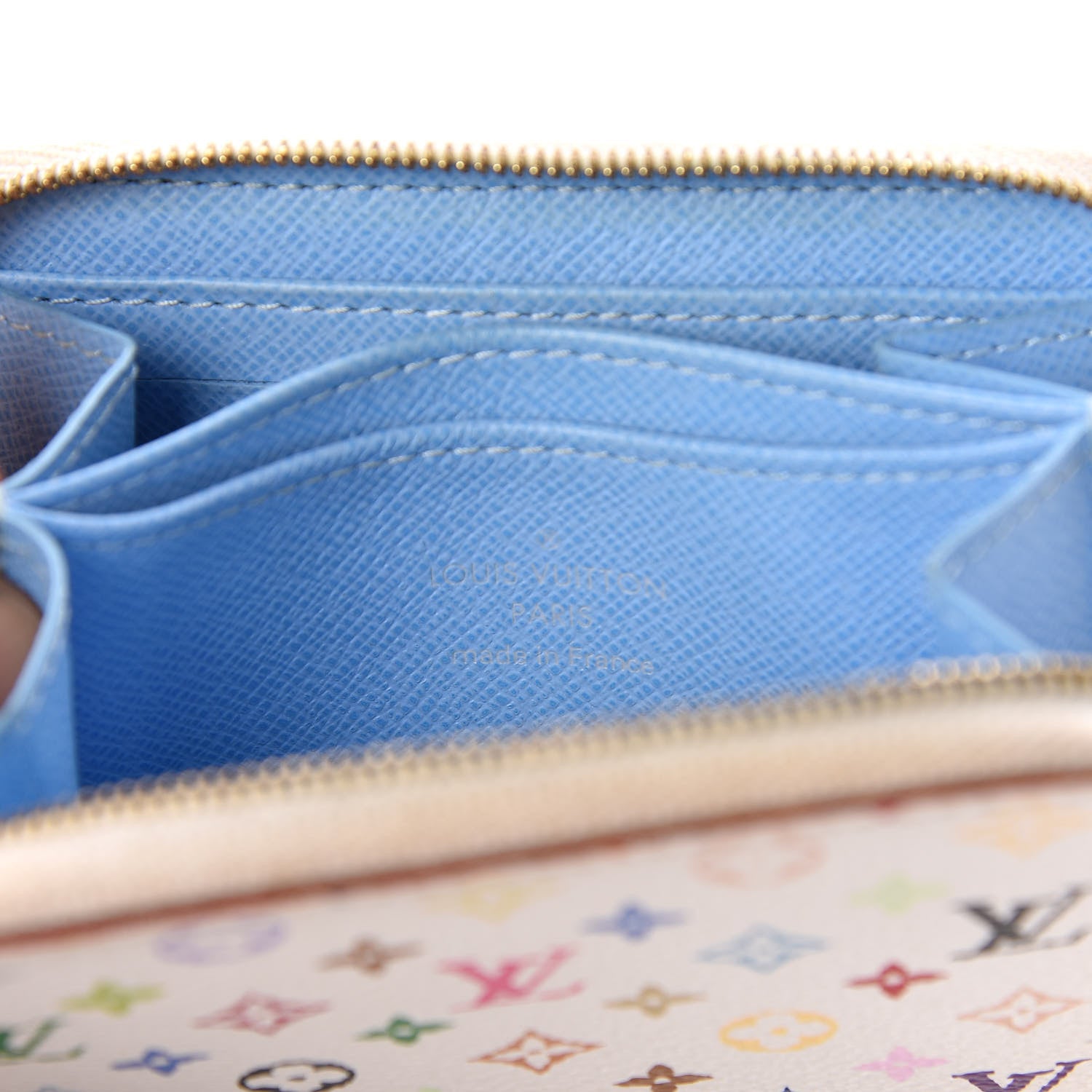 Louis Vuitton Monogram Multicolor Zippy Coin Purse Wallet White Raisin 7 of 11