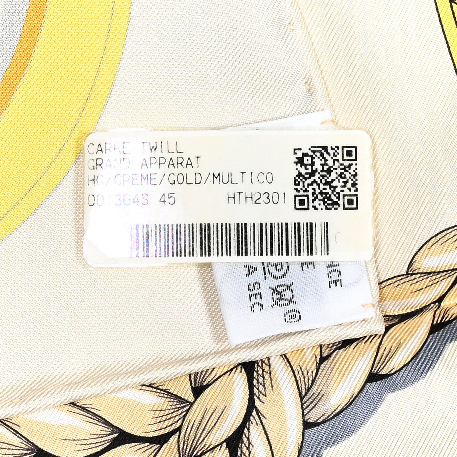 Hermes Silk Grand Apparat Forever Scarf 90 Creme Gold Multicolore 6 of 6