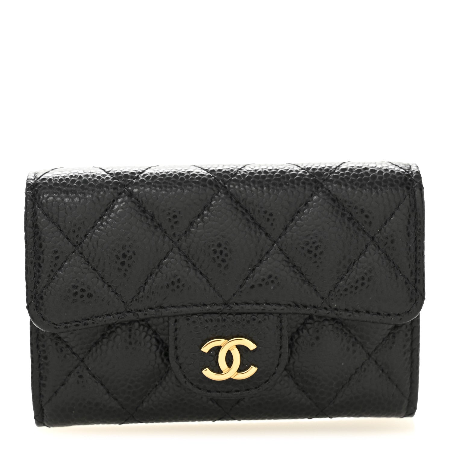 Chanel Caviar Quilted Flap Card Holder Black 1 of 10
