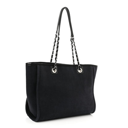 Chanel Mixed Fibers Small Deauville Tote Navy 2 of 9