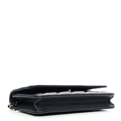 Chanel Caviar Quilted Wallet On Chain WOC Navy Blue 4 of 12