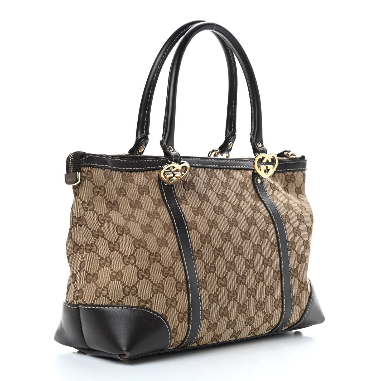 Monogram Small Lovely Heart Tote Dark Brown