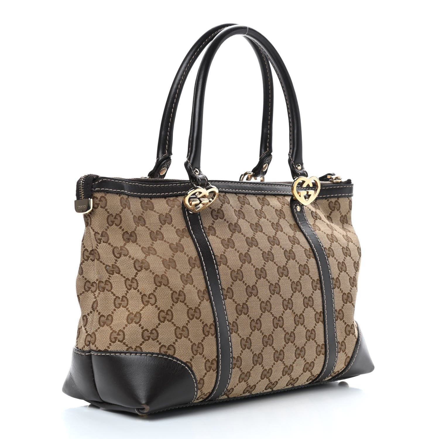 Gucci Monogram Small Lovely Heart Tote Dark Brown 2 of 13