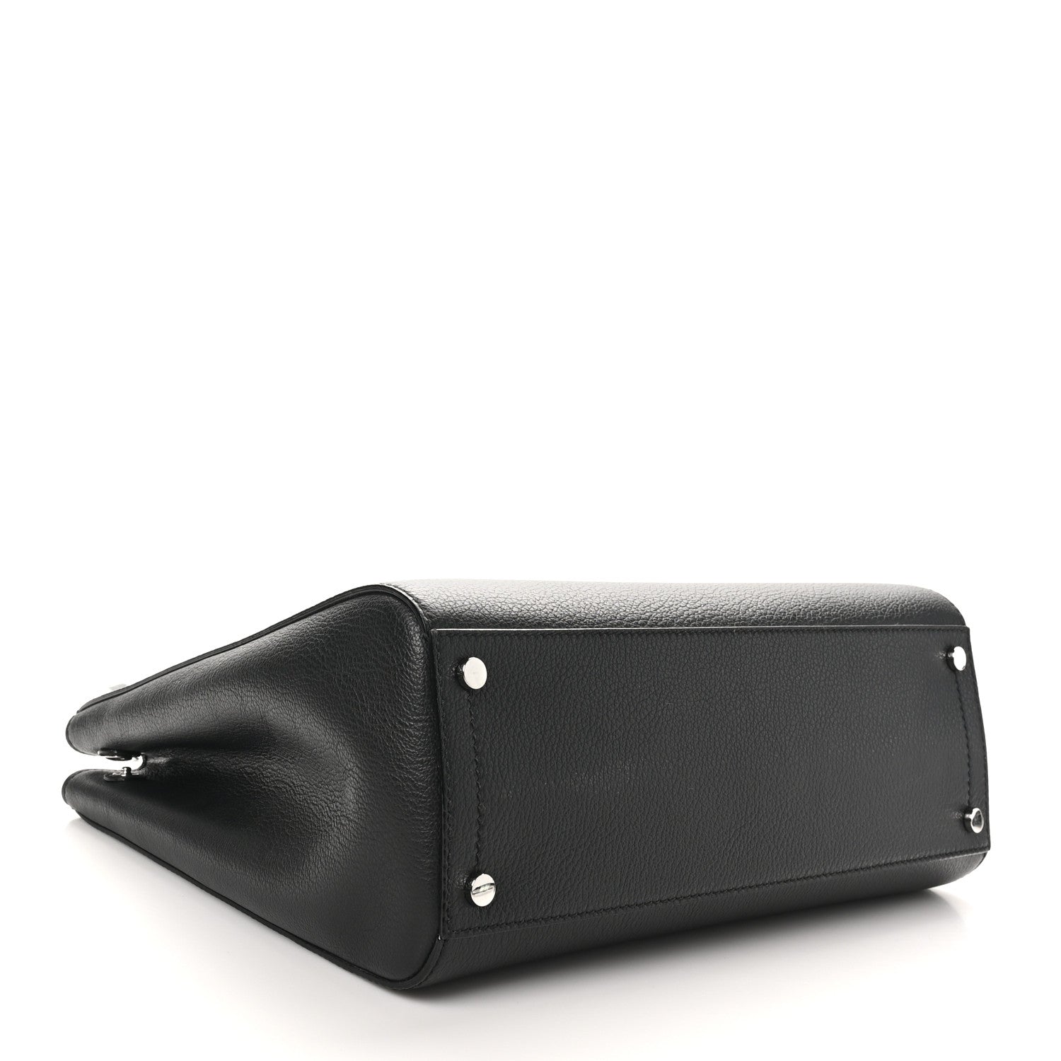 Jimmy Choo Grainy Calfskin Large Varenne Logo Top Handle Satchel Black 4 of 9