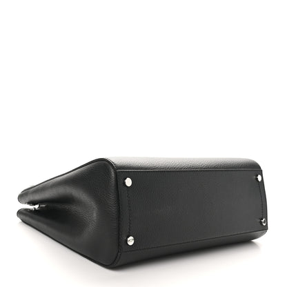 Jimmy Choo Grainy Calfskin Large Varenne Logo Top Handle Satchel Black 4 of 9