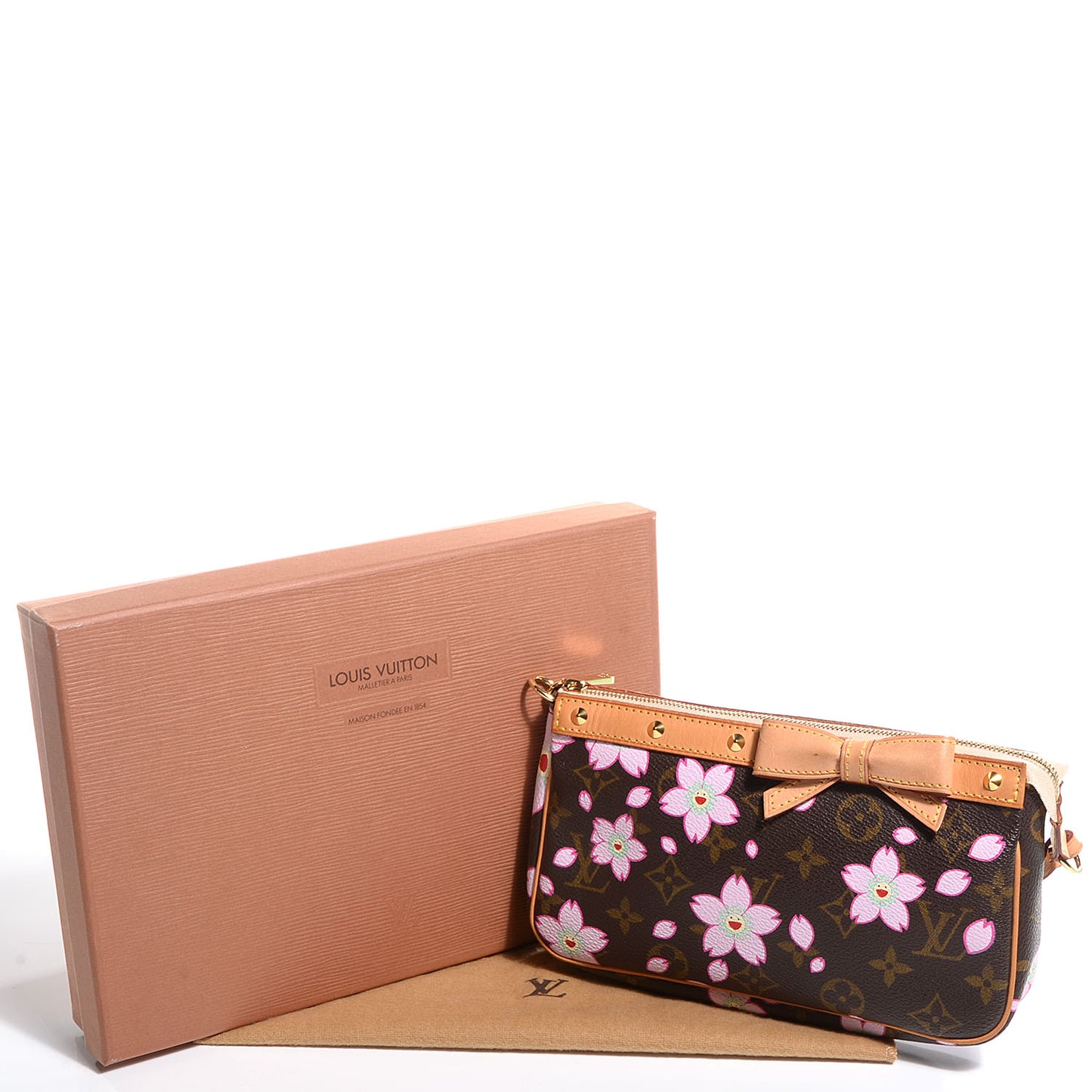 Monogram Cherry Blossom Pochette Accessories Brown