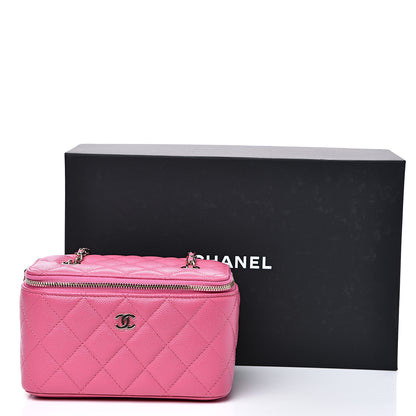 Chanel Caviar Quilted Small Vanity Case With Chain Pink 9 of 9