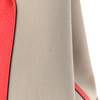 Hermes Toile Militaire Vache Country Garden Party 30 TPM Tote Beton Rose Texas 10 of 10