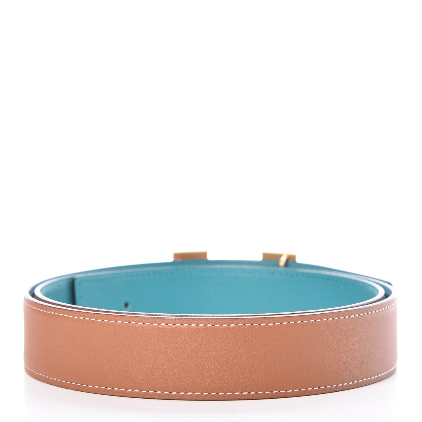 Swift Epsom 32mm H Belt 95 Gold Bleu Paon