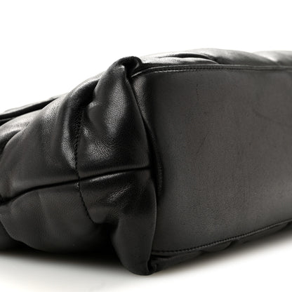 Saint Laurent Lambskin Quilted Monogram Monochrome Medium Loulou Puffer Chain Satchel Black 9 of 12
