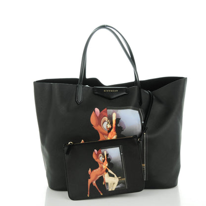 Givenchy Textured Coated Canvas Bambi Print Large Antigona Tote Black 5 of 9