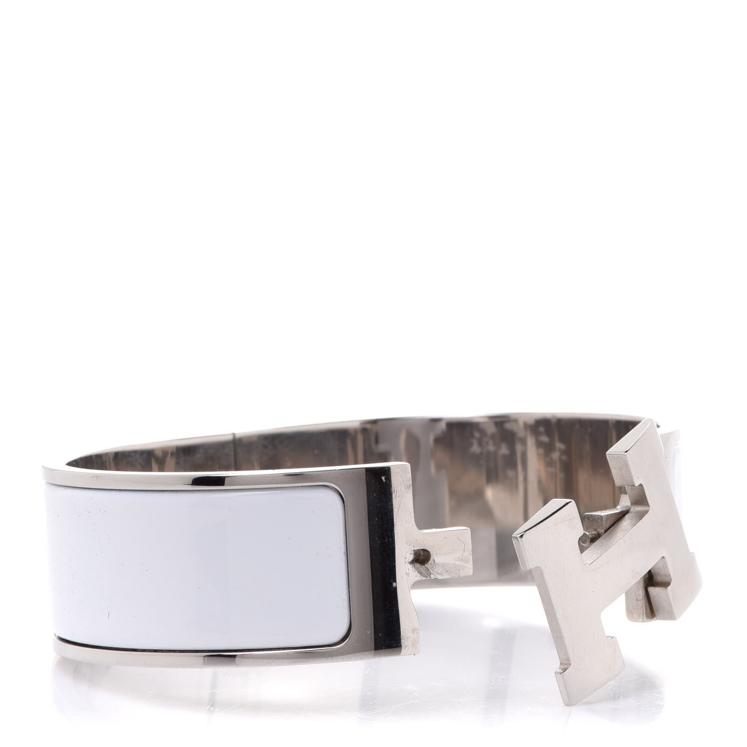 Hermes Enamel Wide Clic Clac H Bracelet PM White 4 of 8