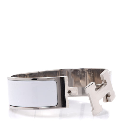 Hermes Enamel Wide Clic Clac H Bracelet PM White 4 of 8
