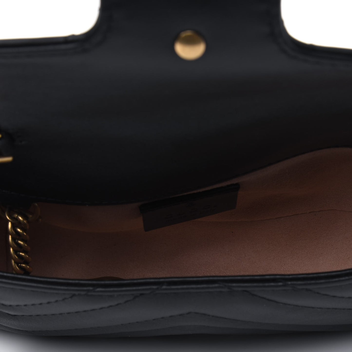 Calfskin Matelasse Super Mini GG Marmont Shoulder Bag Black