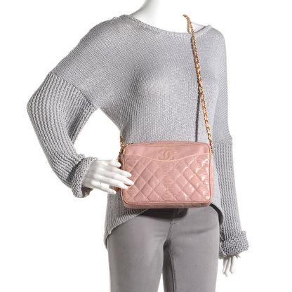 Chanel Quilted Lizard Tassel Camera Case Pink 2 of 8