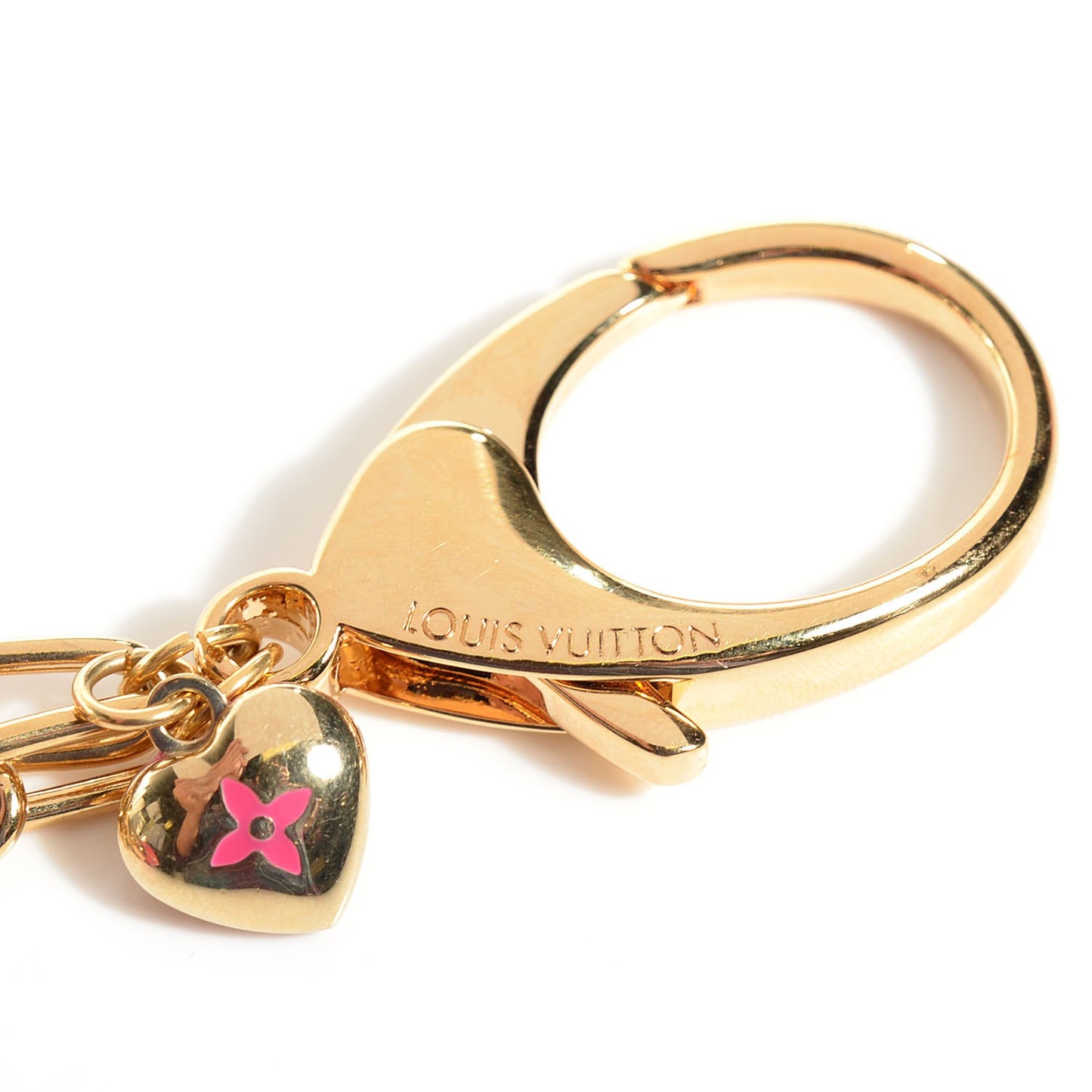 Coeurs Heart Bag Charm Key Holder Pink