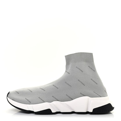 Balenciaga Neoprene Knit Allover Logo Mens Speed Sneakers 43 Grey 1 of 6