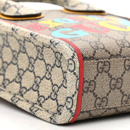 Gucci GG Supreme Monogram Exquisite Mini Vertical Tote Beige Ebony Blue Crop Live Red 8 of 9