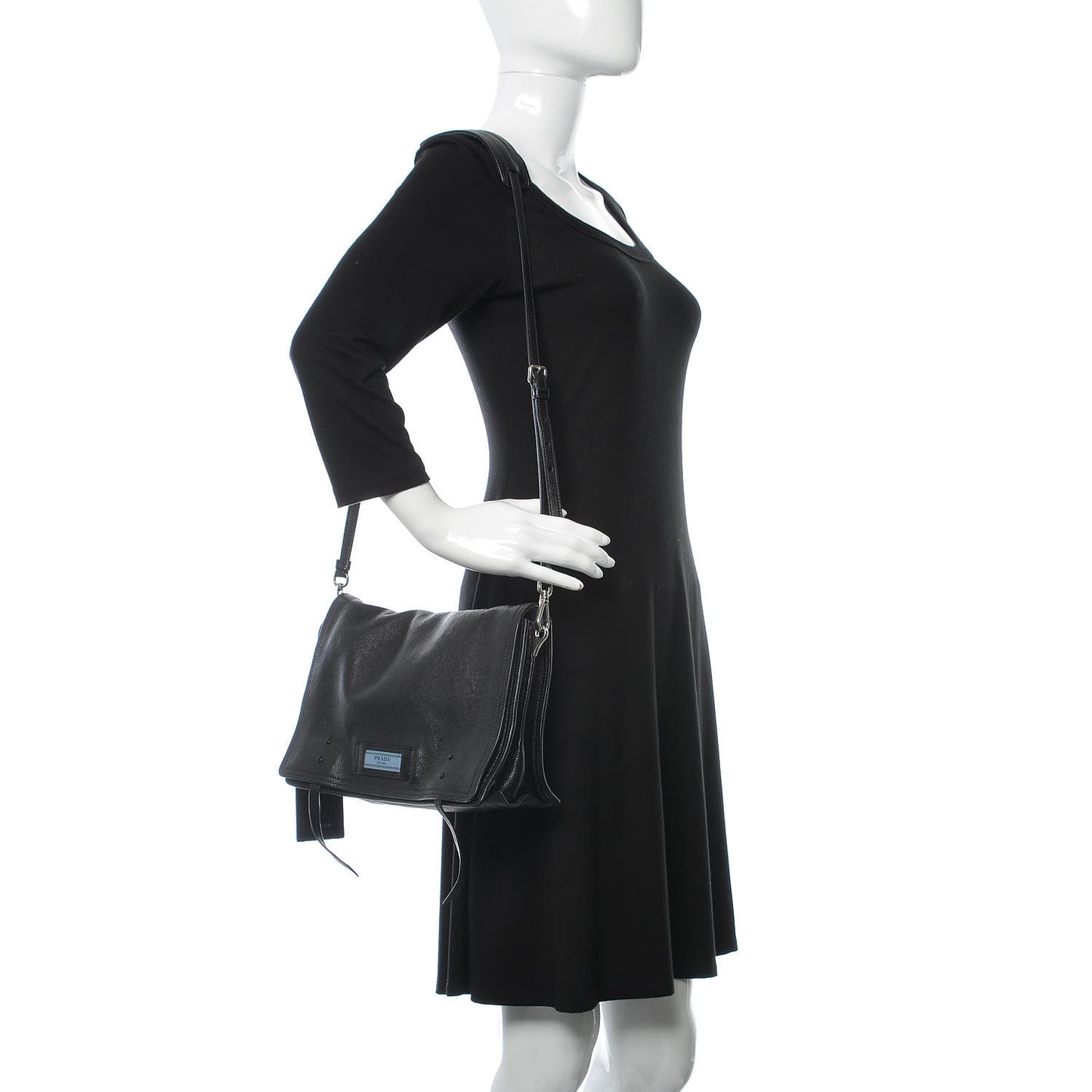 Glace Calf Etiquette Flap Black Astrale