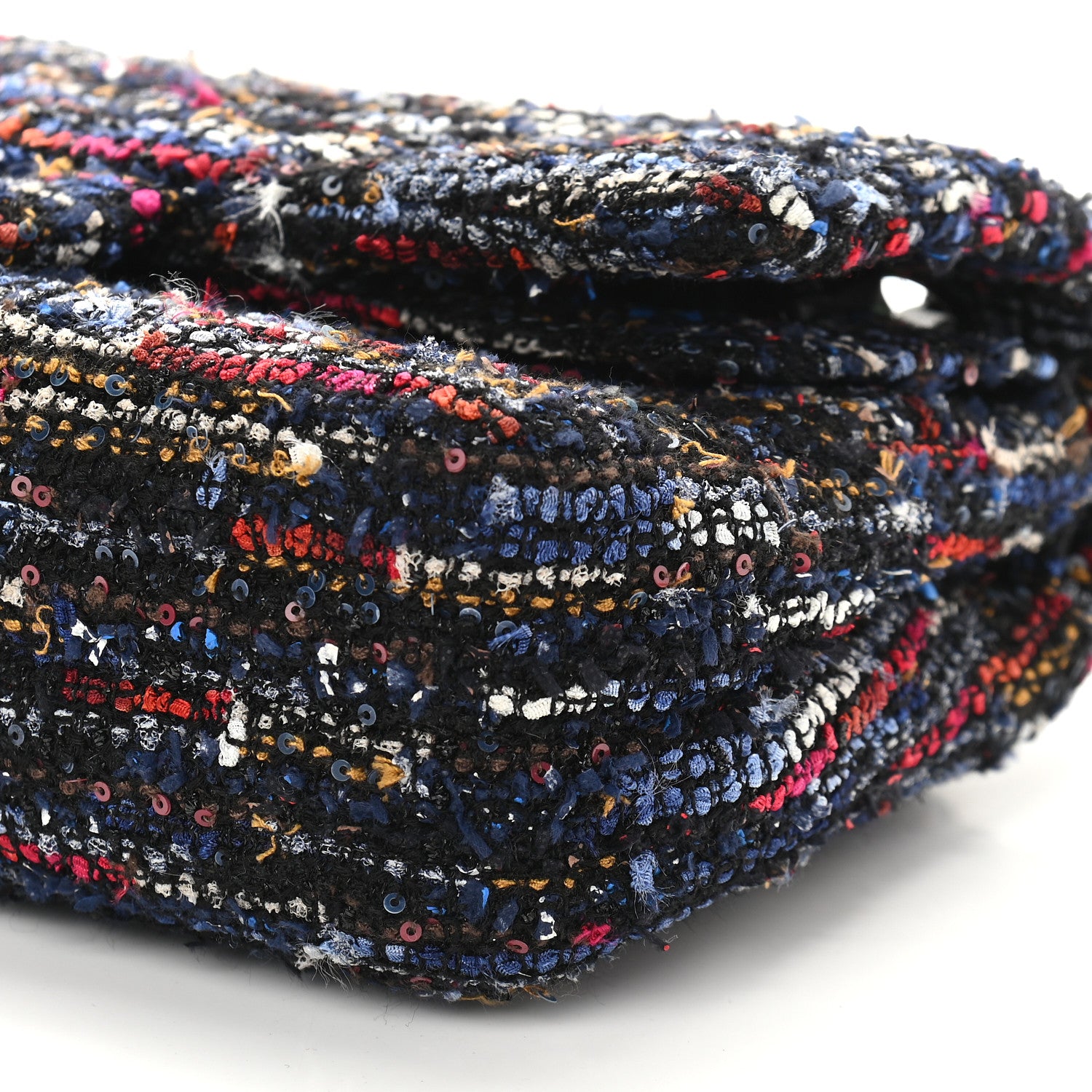 Chanel Tweed Sequin Chevron Quilted Medium Double Flap Multicolor 9 of 9