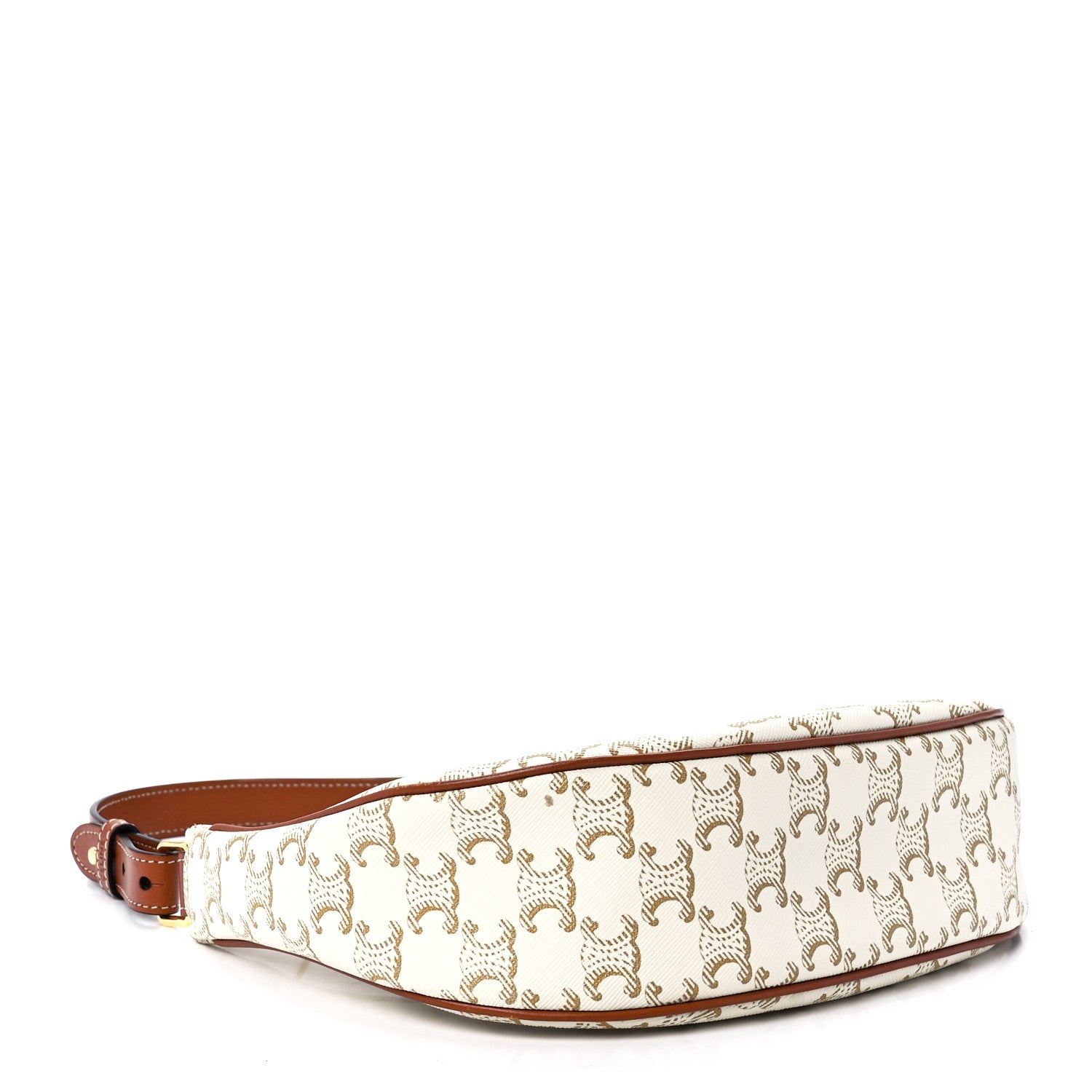 Celine Canvas Calfskin Ava Triomphe Shoulder Bag White 4 of 12