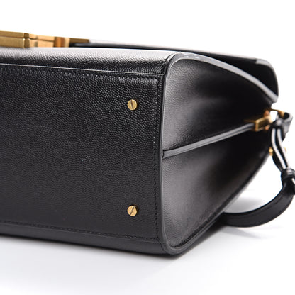 Saint Laurent Grain de Poudre Medium Classic Monogram Cassandra Top Handle Black 9 of 11
