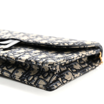 Christian Dior Oblique Saddle Chain Pouch Blue 9 of 10