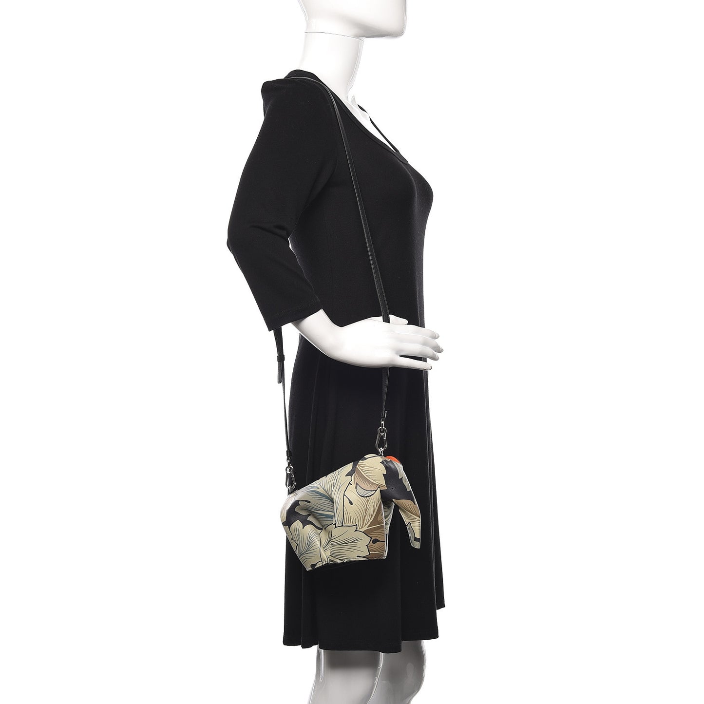 Calfskin Printed Camo Mini Elephant Crossbody Bag Green