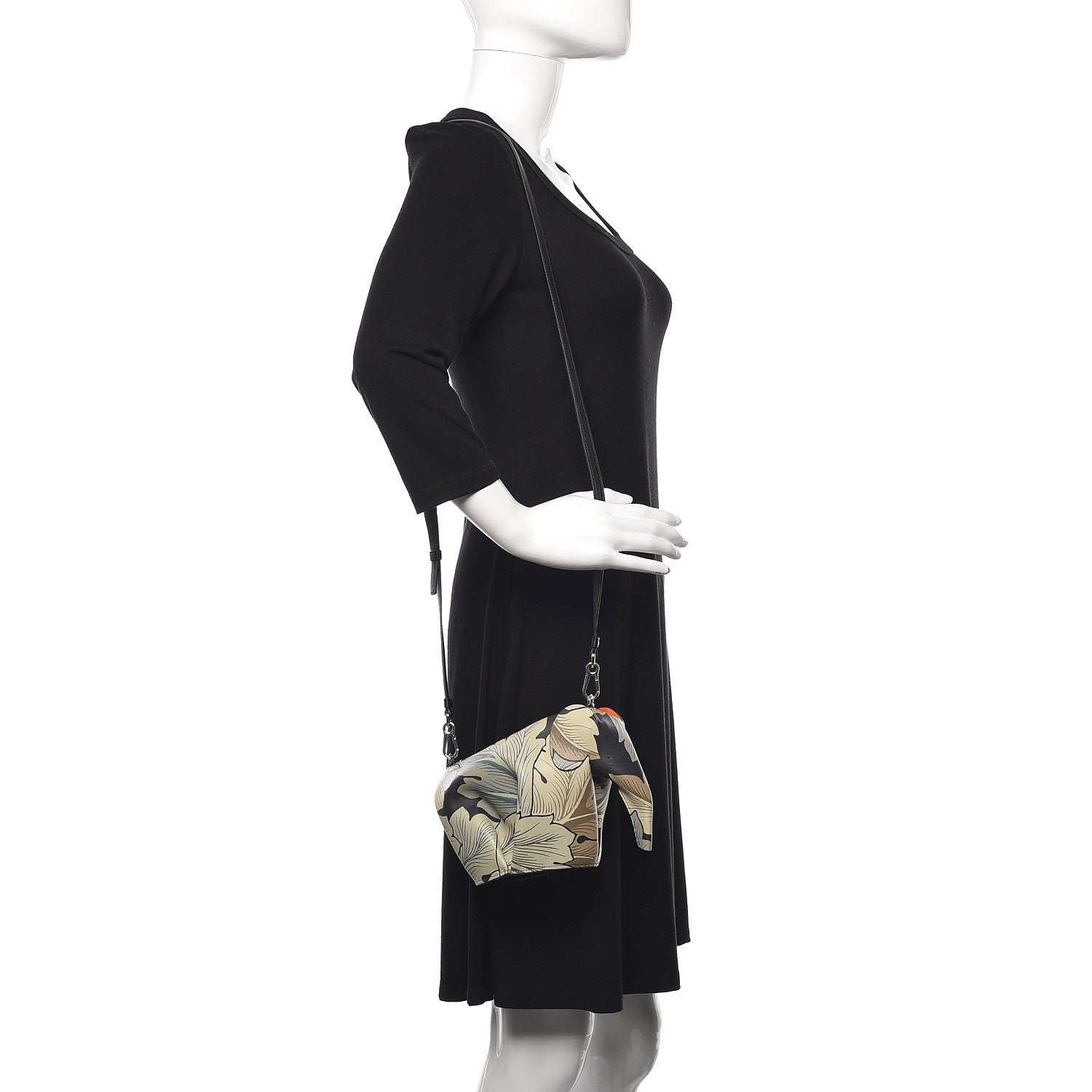 Loewe Calfskin Printed Camo Mini Elephant Crossbody Bag Green 2 of 10