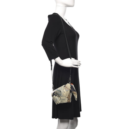 Loewe Calfskin Printed Camo Mini Elephant Crossbody Bag Green 2 of 10