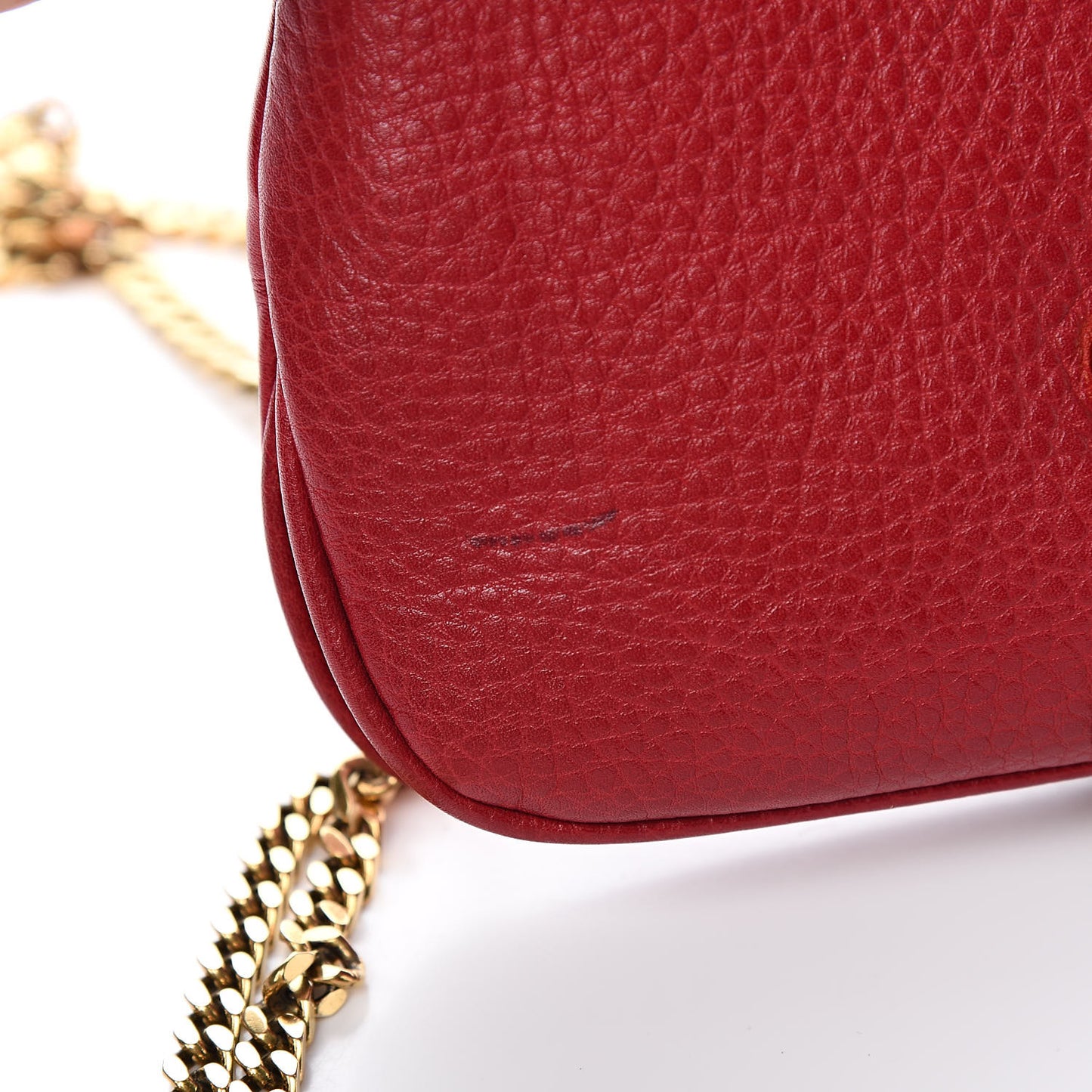 Pebbled Calfskin Small 1973 Chain Shoulder Bag Red