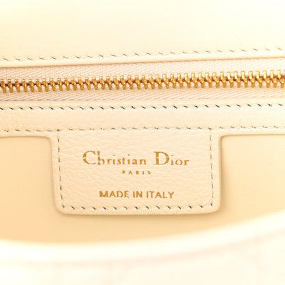 Christian Dior Supple Calfskin Cannage Medium Caro Bag Ivory 6 of 10