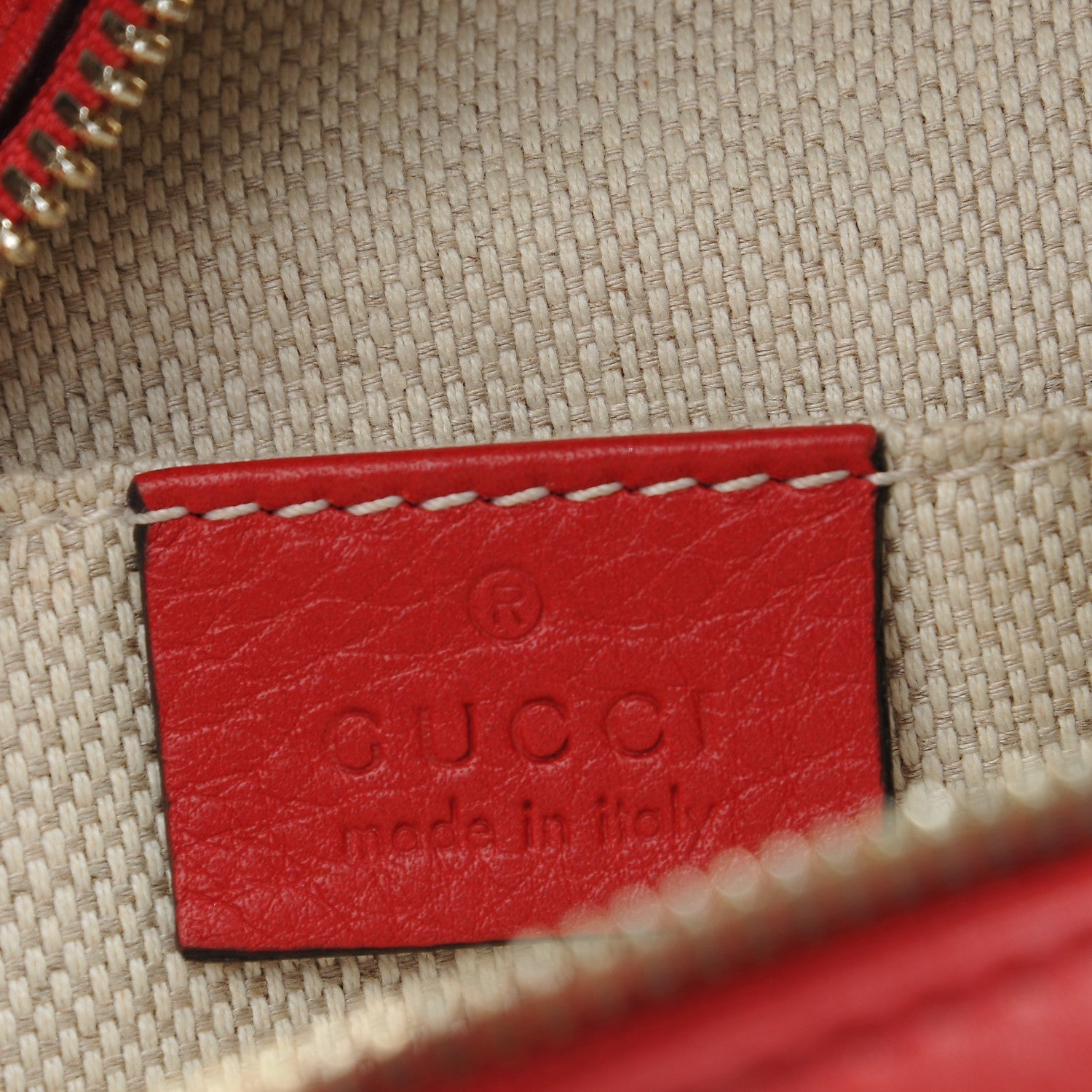 Gucci Pebbled Calfskin Small Soho Disco Bag Vibrant Red 6 of 8