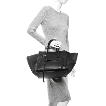 Celine Grained Calfskin Medium Phantom Luggage Black 2 of 7