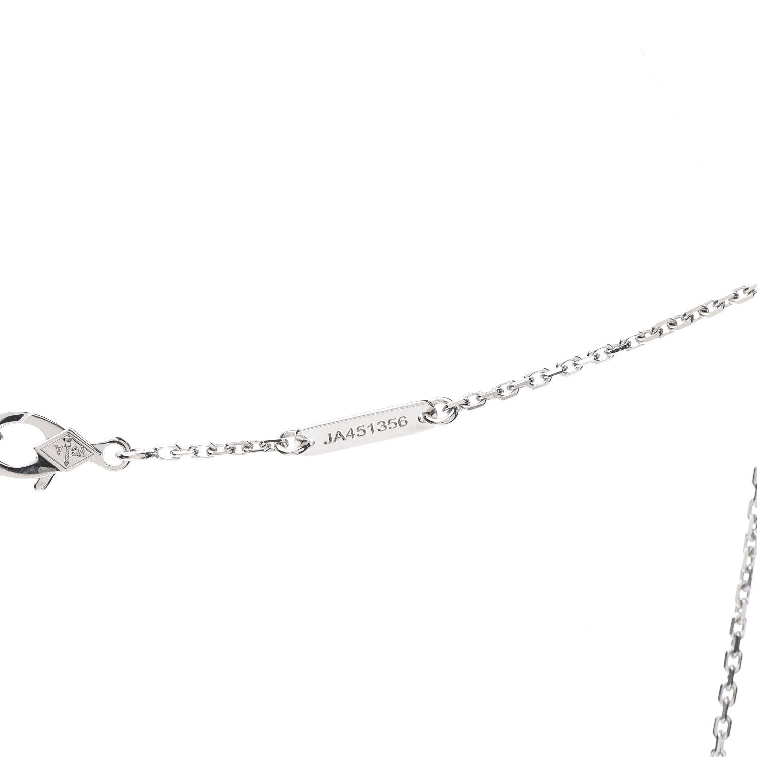 Van Cleef & Arpels 18K White Gold Diamond Mini Lotus Pendant Necklace 5 of 8