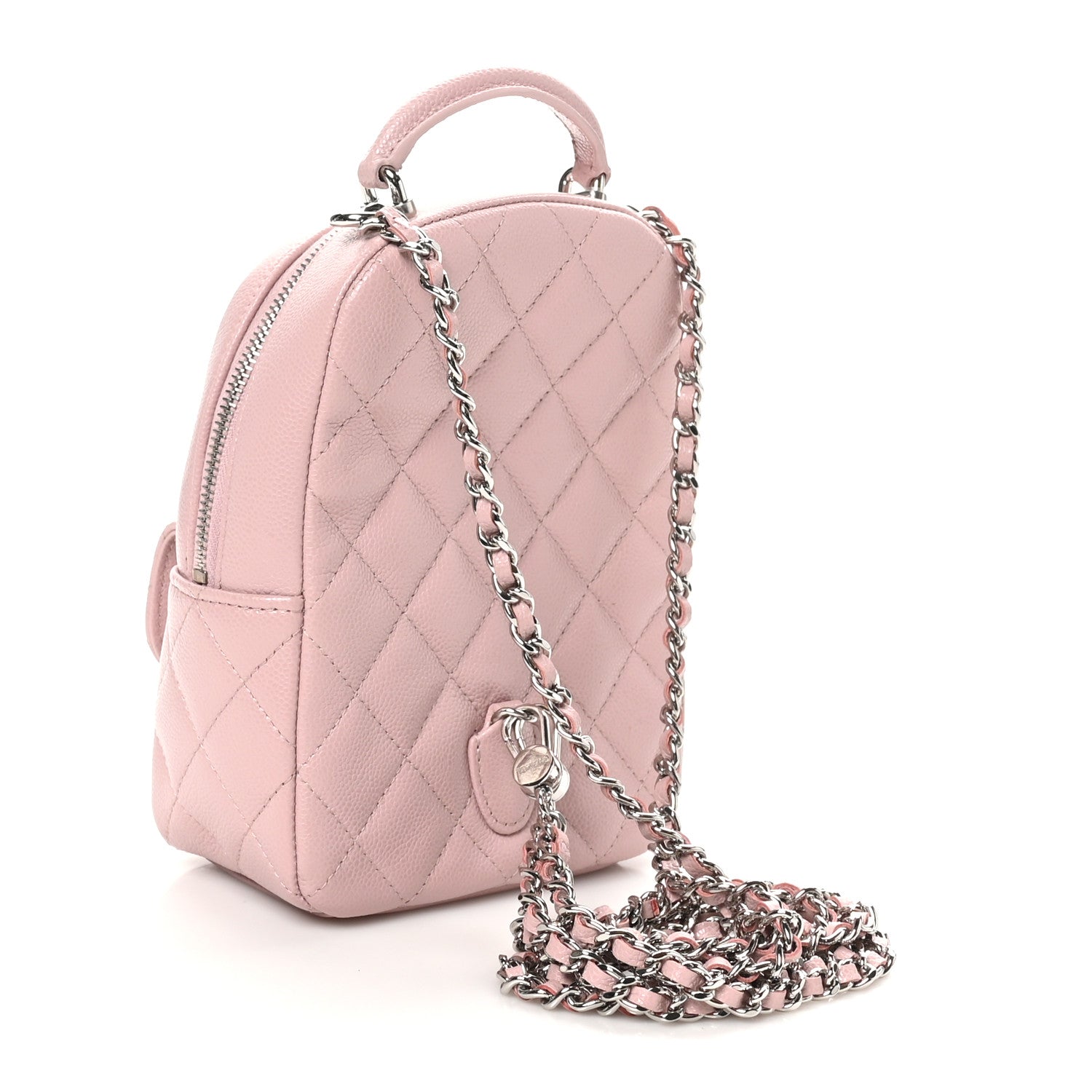Chanel Caviar Quilted CC Mini Classic Backpack Light Pink 3 of 10