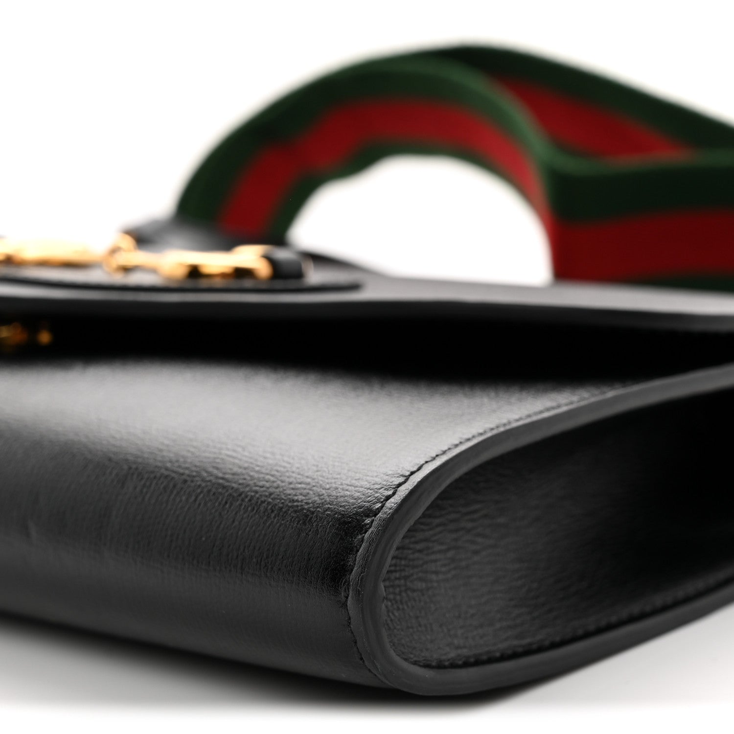 Gucci Azalea Calfskin Web Small Horsebit 1955 Crossbody Bag Black 10 of 10