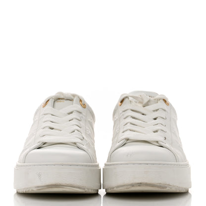 Louis Vuitton Lambskin Embossed Monogram Time Out Sneakers 39.5 White 2 of 7