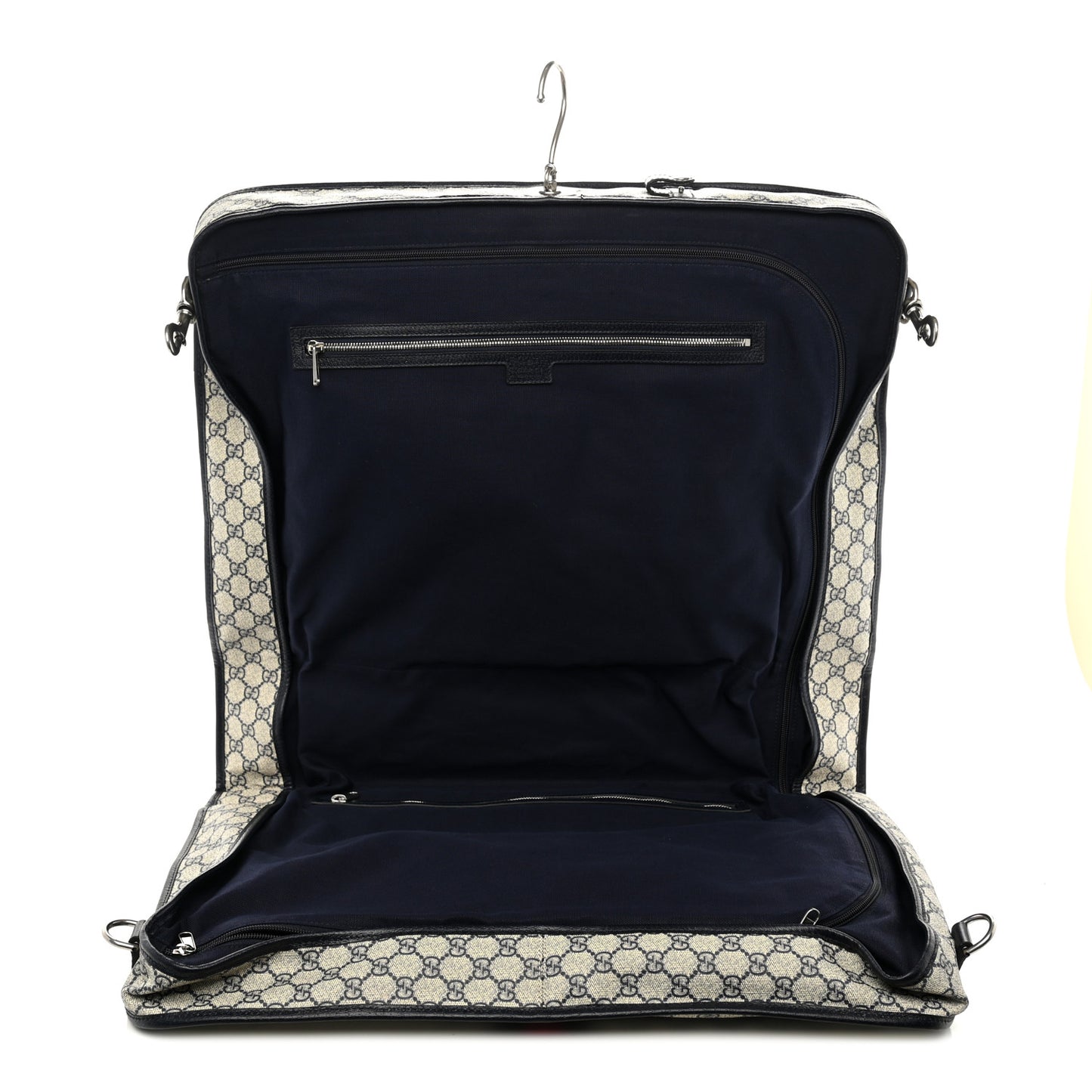 GG Supreme Monogram Web Savoy Garment Bag Beige Blue