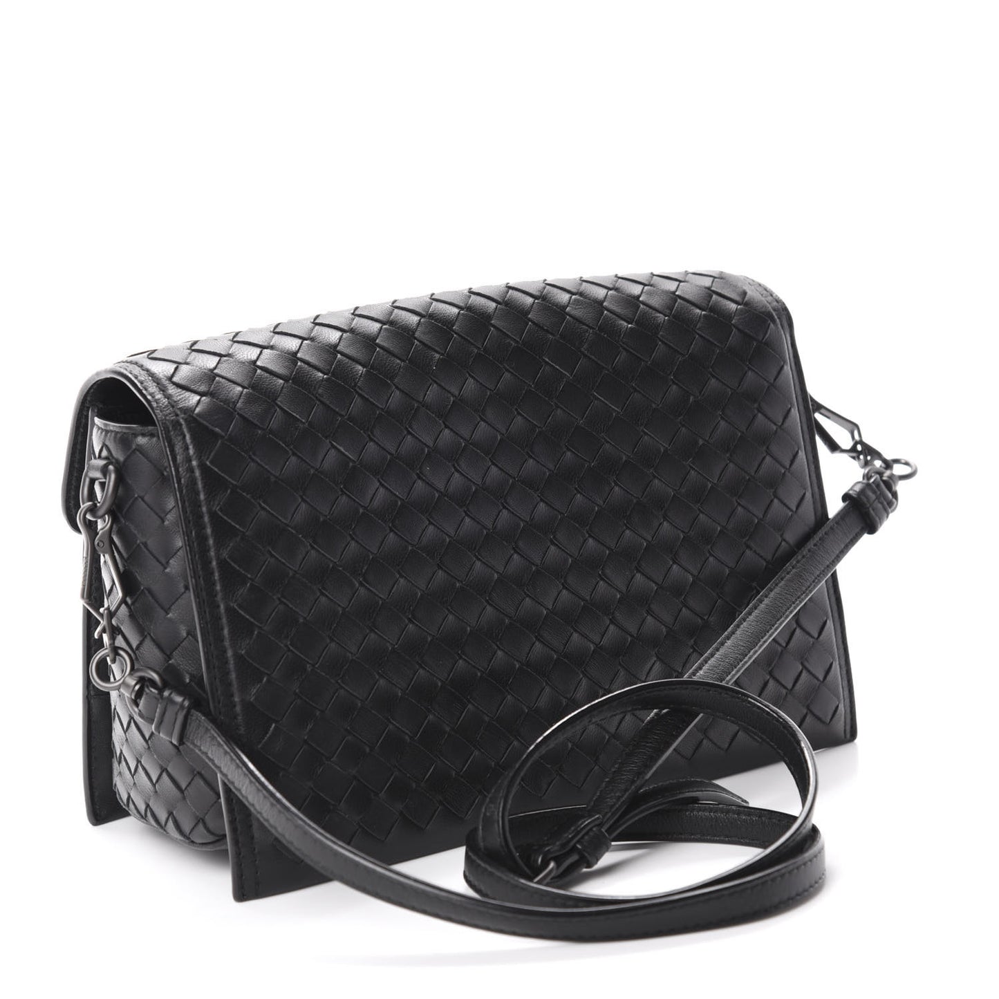 Nappa Intrecciato Small Messenger Black