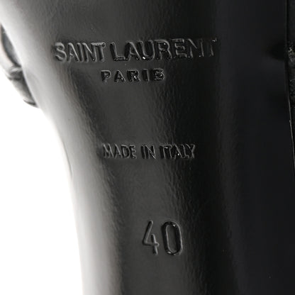 Saint Laurent Calfskin Cassandra 100 Ankle Strap Sandals 40 Black 7 of 9