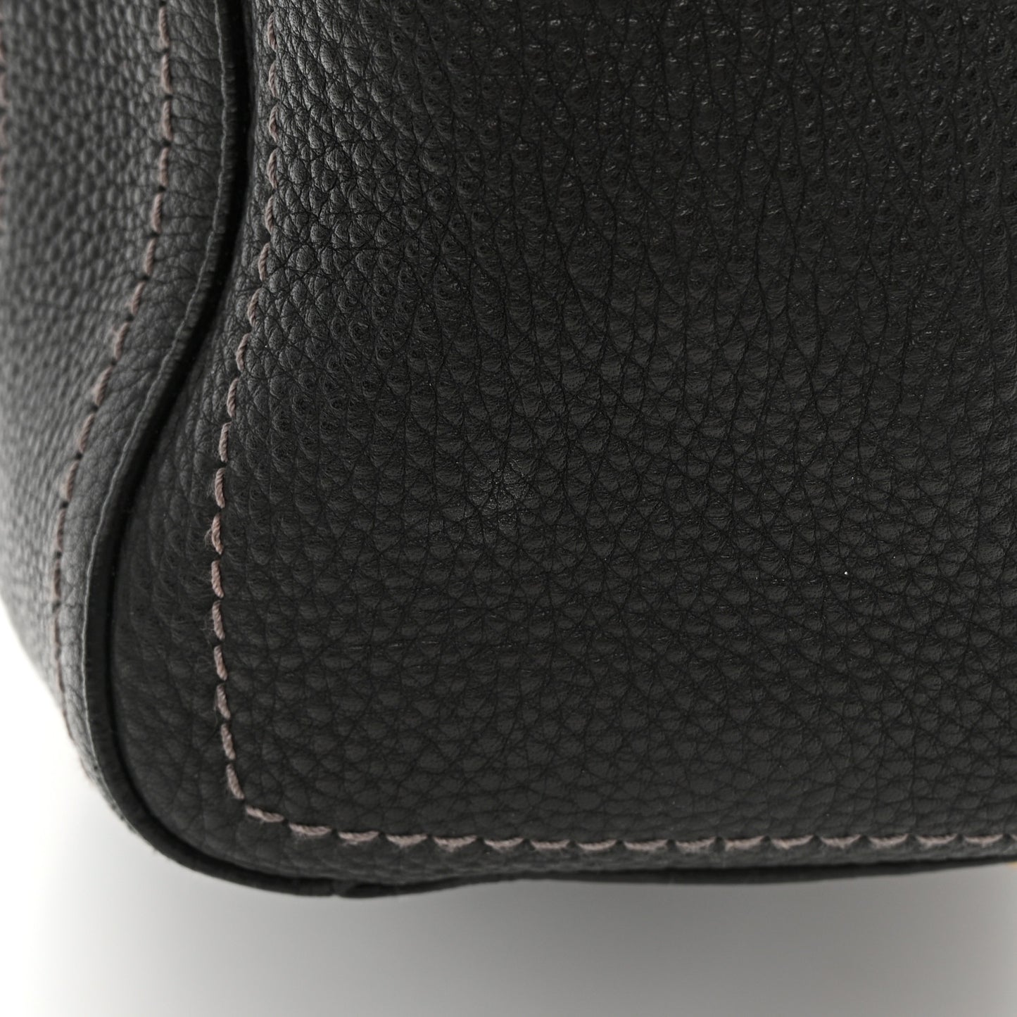 Grained Calfskin Tote Black