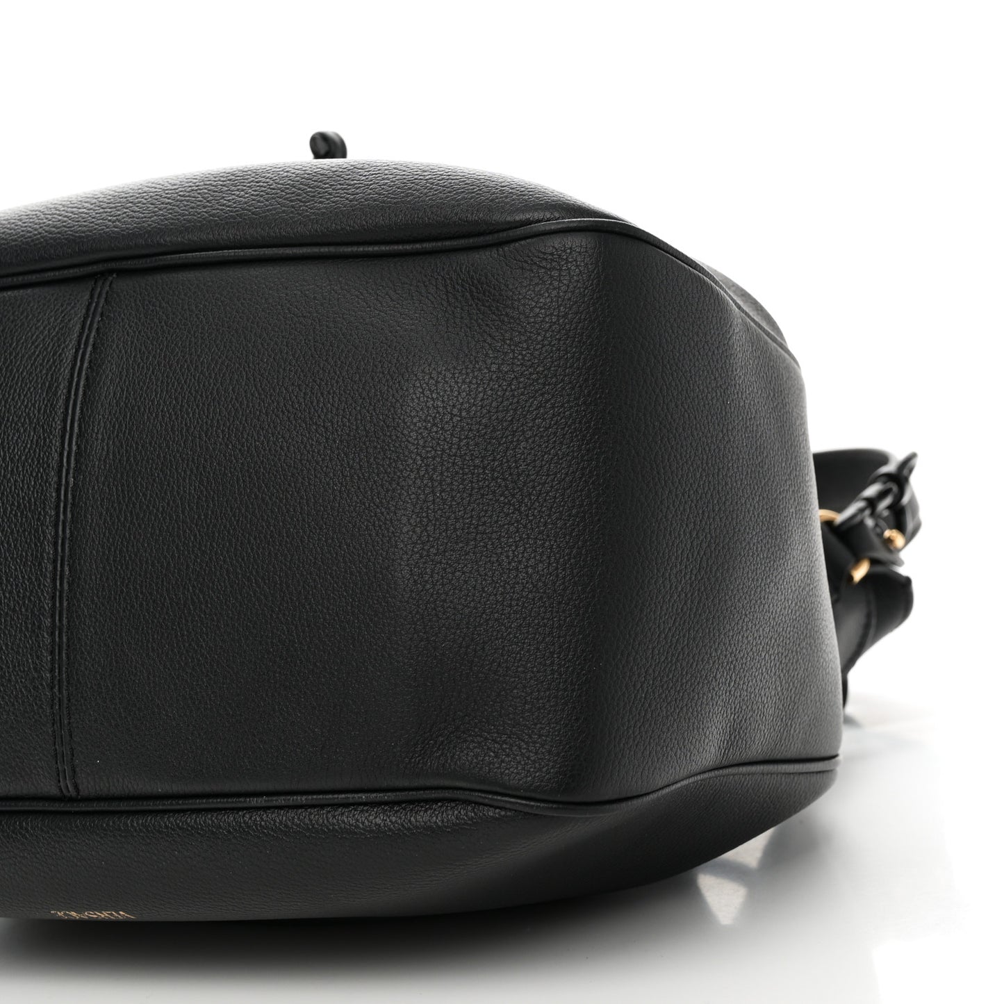 Grained Calfskin La Medusa Bucket Bag Black