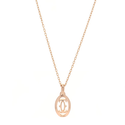 Cartier 18K Pink Gold Diamond Logo Paved Pendant Necklace 4 of 7