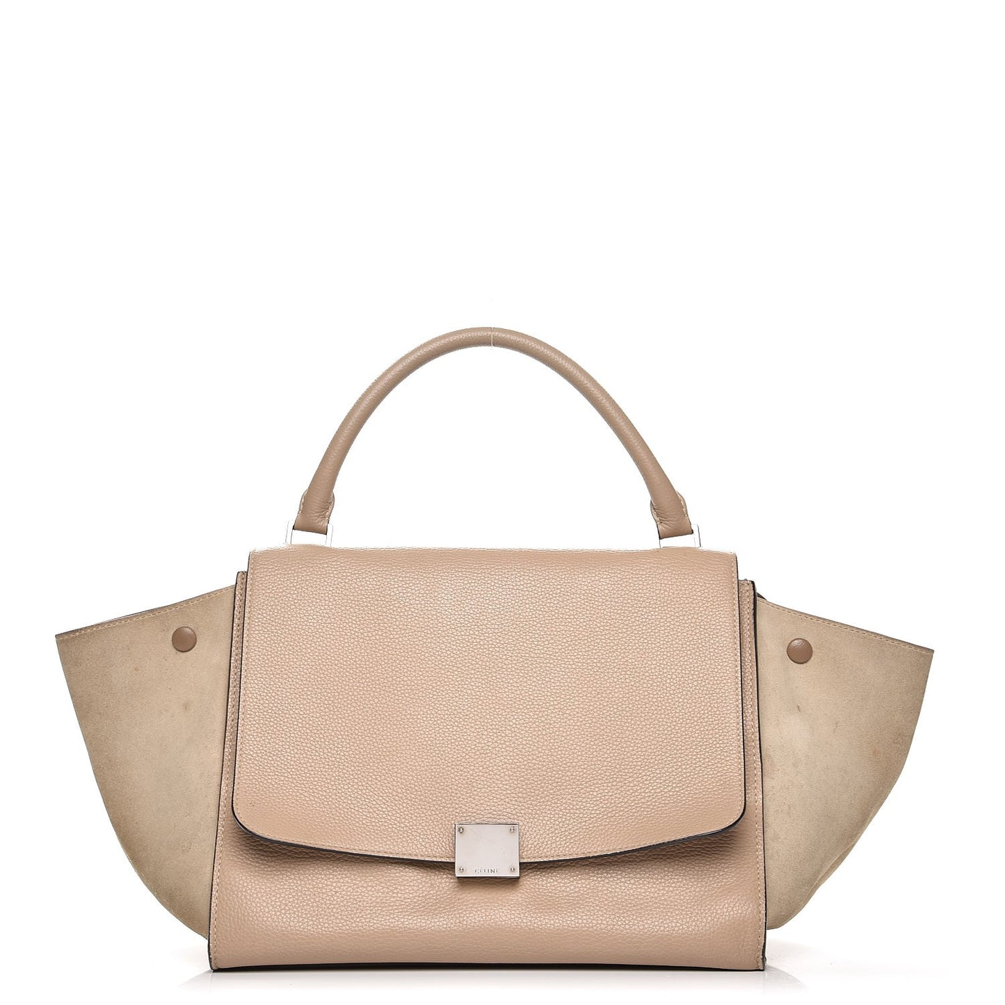 Drummed Calfskin Suede Medium Trapeze Dune