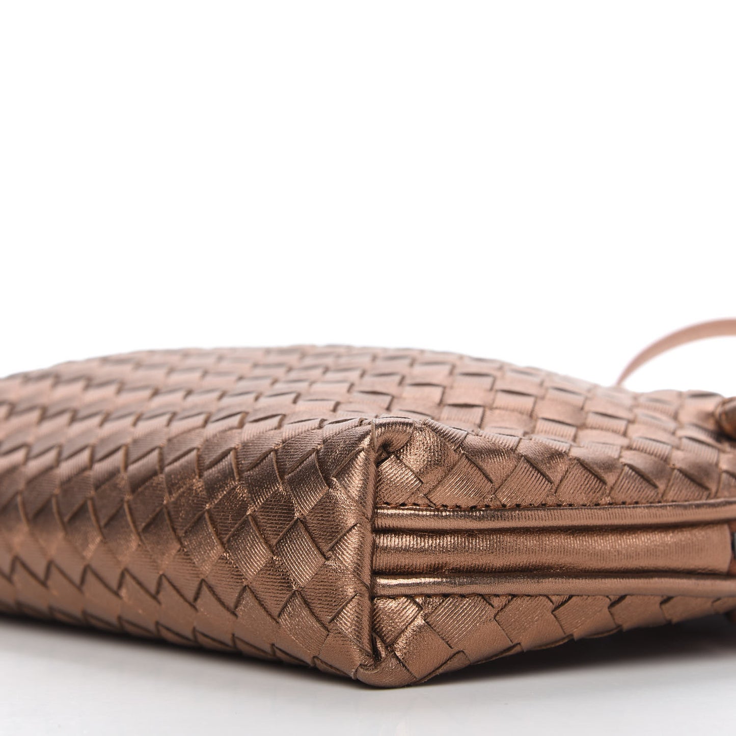 Metallic Grosgrain Intrecciato Nodini Crossbody Messenger Copper
