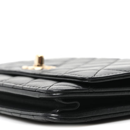 Chanel Lambskin Quilted Trendy CC Wallet On Chain WOC Black 10 of 11