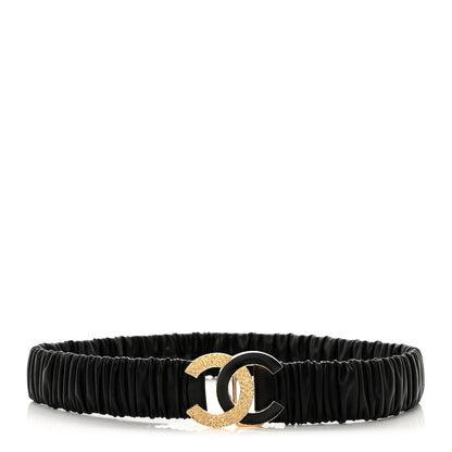 Chanel Lambskin Metal Ruched Chain CC Belt 75/30 Black 1 of 3